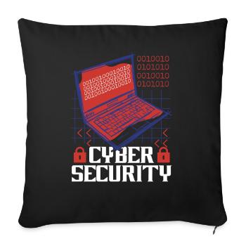 Cyber Security Hack IT Security Cybersecurity - Sofa pillowcase 17,3'' x 17,3'' (45 x 45 cm) - black - Front