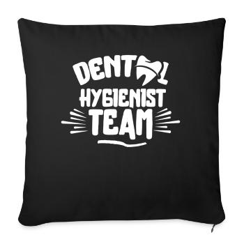 Équipe d’hygiénistes dentaires Dentiste hygiéniste dentaire - Housse de coussin décorative 45 x 45 cm - noir - Devant