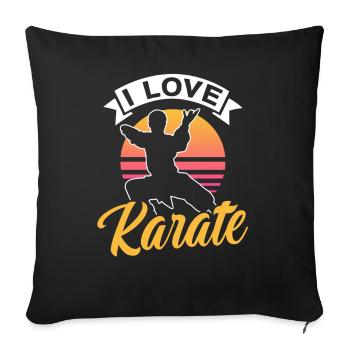 Ich Liebe Karate Kämpfer Kampfkunst Kampfsport - Sofakissenbezug 45 x 45 cm - Schwarz - Vorne