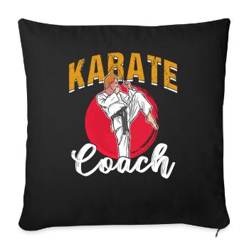 Karate Trainer Kämpfer Kampfkunst Kampfsport - Sofakissenbezug 45 x 45 cm - Schwarz - Vorne