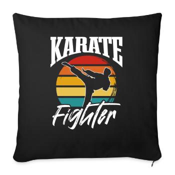 Karaté Fighter Arts martiaux Karaté Arts martiaux - Housse de coussin décorative 45 x 45 cm - noir - Devant