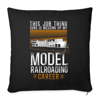 Freight Diesel Train Driver - Sofa pillowcase 17,3'' x 17,3'' (45 x 45 cm) - black - Front