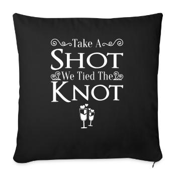 JGA Mariage Mariage Jungesellenabschied Party - Housse de coussin décorative 45 x 45 cm - noir - Devant