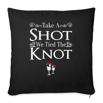 JGA Mariage Mariage Jungesellenabschied Party - Housse de coussin décorative 45 x 45 cm - noir - Devant