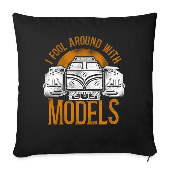Freight Diesel Train Driver - Sofa pillowcase 17,3'' x 17,3'' (45 x 45 cm) - black - Front