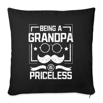 Être grand-père n’a pas de prix - Housse de coussin décorative 45 x 45 cm - noir - Devant