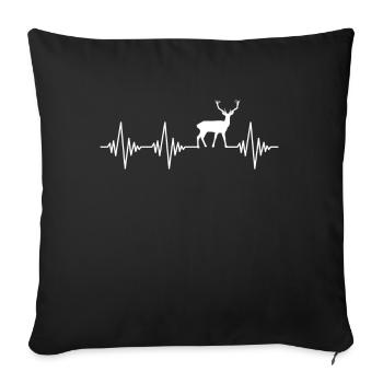 Battements de cœur de cerf - Housse de coussin décorative 45 x 45 cm - noir - Devant