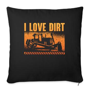 Excavator Bulldozer Construction Worker Bulldozer Gift - Sofa pillowcase 17,3'' x 17,3'' (45 x 45 cm) - black - Front