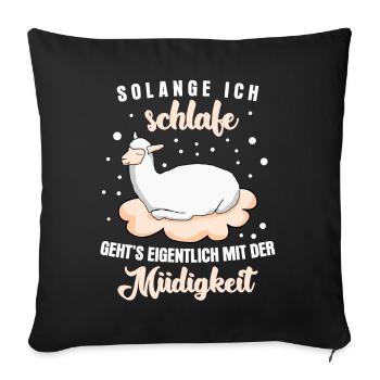 Alpakas Schlafshirt Alpaka - Sofakissenbezug 45 x 45 cm - Schwarz - Vorne