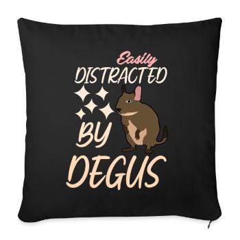 Degu Joke Degus - Sofa pillowcase 17,3'' x 17,3'' (45 x 45 cm) - black - Front