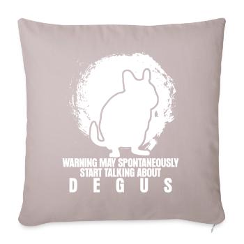 Degu Saying Degus - Sofakissenbezug 45 x 45 cm - helles Taupe - Vorne