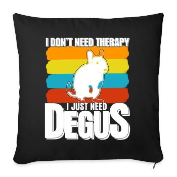 Degu Therapy Degus - Sofa pillowcase 17,3'' x 17,3'' (45 x 45 cm) - black - Front