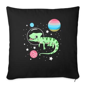 Caméléon Astronaute Genderflux Pride - Housse de coussin décorative 45 x 45 cm - noir - Devant