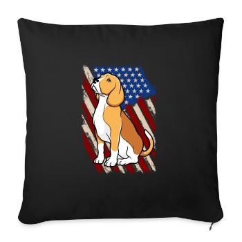 Beagle USA Hund Amerika Hunde Hunderasse Geschenk - Sofakissenbezug 45 x 45 cm - Schwarz - Vorne