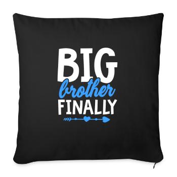 Big Brother Sibling Sister Gift - Sofa pillowcase 17,3'' x 17,3'' (45 x 45 cm) - black - Front