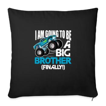 Big Brother Sibling Sister Gift - Sofa pillowcase 17,3'' x 17,3'' (45 x 45 cm) - black - Front