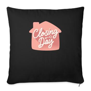 Jour de clôture Mignon Agent Immobilier Cadeau Maison - Housse de coussin décorative 45 x 45 cm - noir - Devant