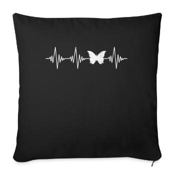 Butterfly Heartbeat - Sofa pillowcase 17,3'' x 17,3'' (45 x 45 cm) - black - Front