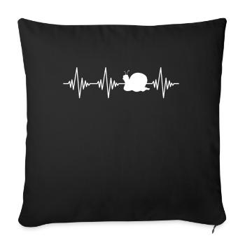 Snail Heartbeat - Sofa pillowcase 17,3'' x 17,3'' (45 x 45 cm) - black - Front