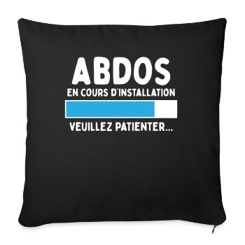 Abdos En Cours Humour Sport Cadeau Musculation - Housse de coussin décorative 45 x 45 cm - noir - Devant