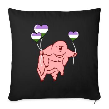 Tardigrade Balloon Genderqueer Pride - Sofa pillowcase 17,3'' x 17,3'' (45 x 45 cm) - black - Front