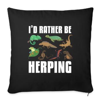 Ich Würde Eher Reptilien-amphibien Herpingen - Sofakissenbezug 45 x 45 cm - Schwarz - Vorne