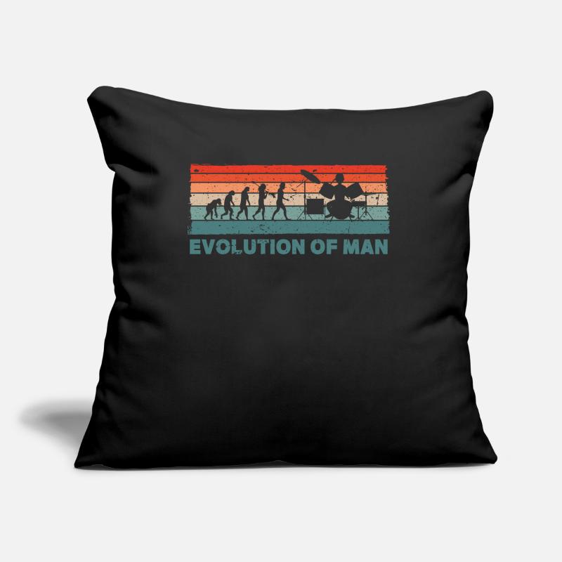 Retro Schlagzeuger Evolution Drummer Sofakissenbezug 45 x 45 cm