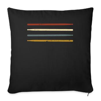 Retro Schlagzeuger Drumsticks Batteur - Housse de coussin décorative 45 x 45 cm - noir - Devant