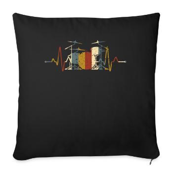 Retro Schlagzeuger Drummer - Sofa pillowcase 17,3'' x 17,3'' (45 x 45 cm) - black - Front