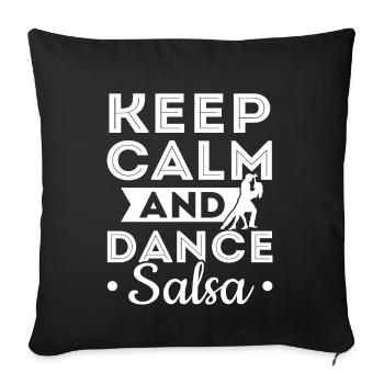 Danseur de salsa garder calme et danser la salsa - Housse de coussin décorative 45 x 45 cm - noir - Devant