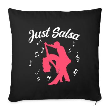 Danseuse de Salsa Danse Latine Just Salsa - Housse de coussin décorative 45 x 45 cm - noir - Devant