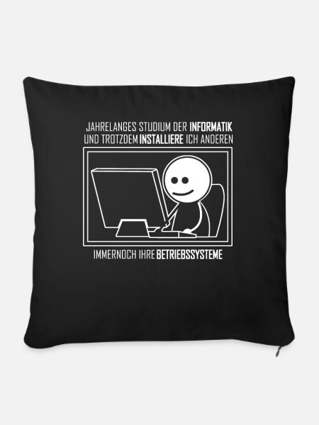 Informatik Vintage Nerd Informatiker - Sofakissenbezug 45 x 45 cm - Schwarz