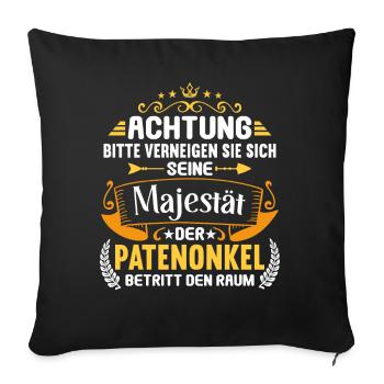 Patenonkel Patententante beste Patenkind der Welt - Sofakissenbezug 45 x 45 cm - Schwarz - Vorne