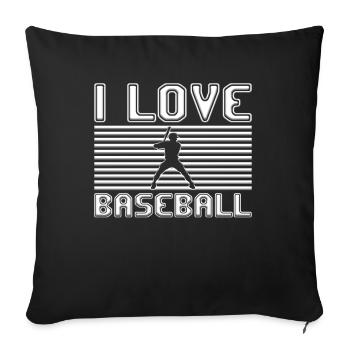 I love baseball - Sofa pillowcase 17,3'' x 17,3'' (45 x 45 cm) - black - Front