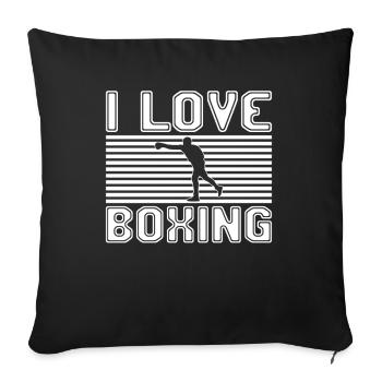 I love boxing - Sofakissenbezug 45 x 45 cm - Schwarz - Vorne