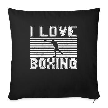 I love boxing - Sofakissenbezug 45 x 45 cm - Schwarz - Vorne
