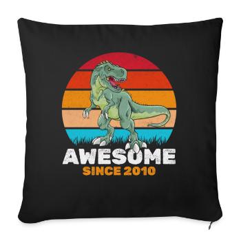 Fantastique depuis 2010 Amateur de dinosaures Dino - Housse de coussin décorative 45 x 45 cm - noir - Devant
