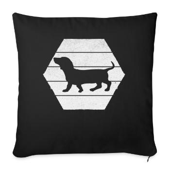 Teckel Amoureux des chiens Teckel Propriétaire de teckel Amoureux des chiens - Housse de coussin décorative 45 x 45 cm - noir - Devant