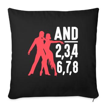 Danseur de salsa Lain Dancing et 2,3,4 6,7,8 Salsa - Housse de coussin décorative 45 x 45 cm - noir - Devant