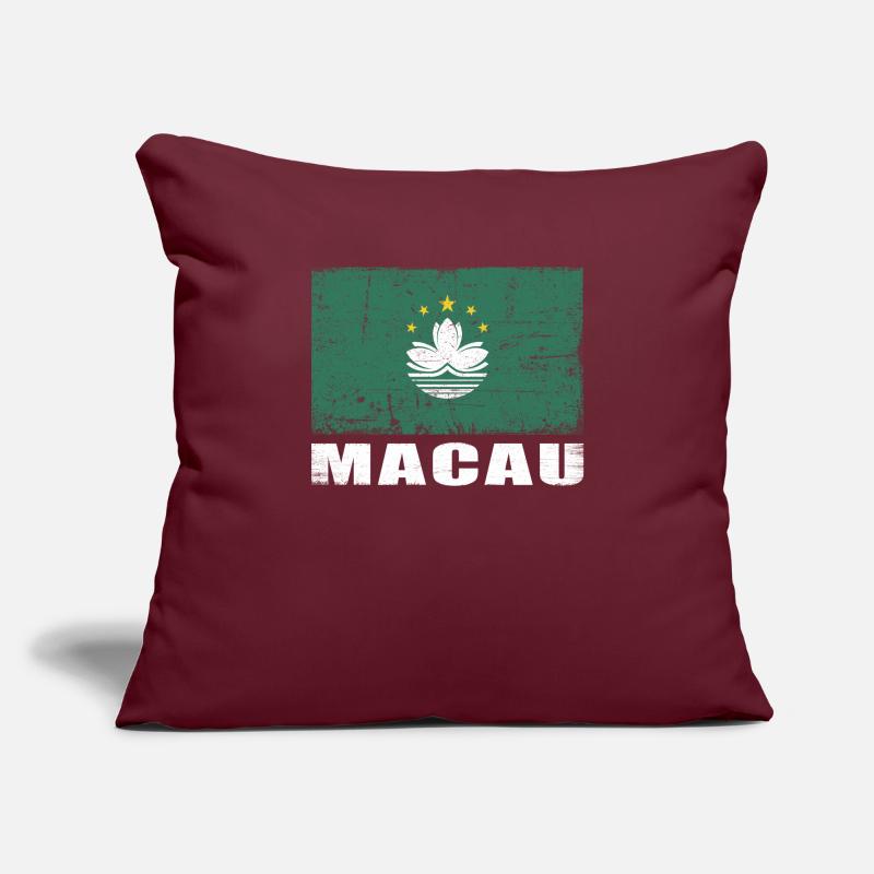 Drapeau de Macao Grunge Drapeau de Macao Housse de coussin décorative 45 x 45 cm