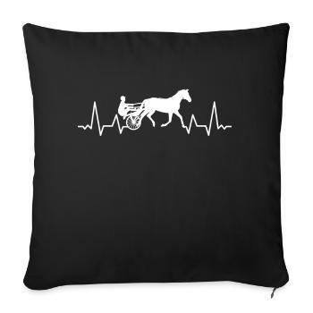 Harnais de chevaux de trot Chevaux de sport équestre - Housse de coussin décorative 45 x 45 cm - noir - Devant