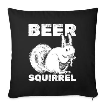 Écureuil, drôle d’amoureux des écureuils, - Housse de coussin décorative 45 x 45 cm - noir - Devant