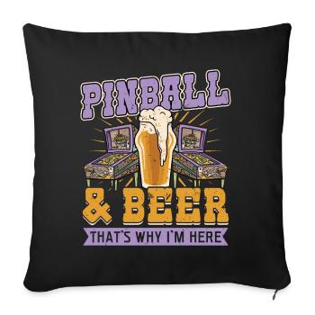 Flipper Und Bier - Sofakissenbezug 45 x 45 cm - Schwarz - Vorne