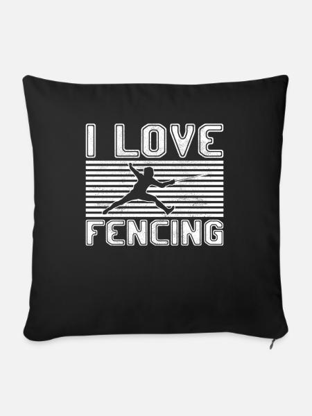 I love fencing - Sofakissenbezug 45 x 45 cm - Schwarz