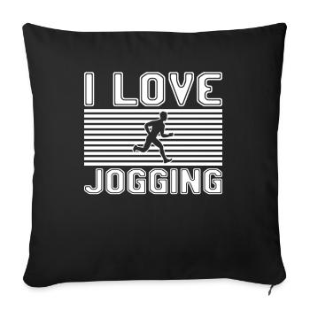 I love jogging - Sofakissenbezug 45 x 45 cm - Schwarz - Vorne