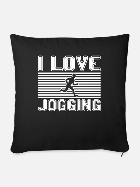 I love jogging - Sofakissenbezug 45 x 45 cm - Schwarz