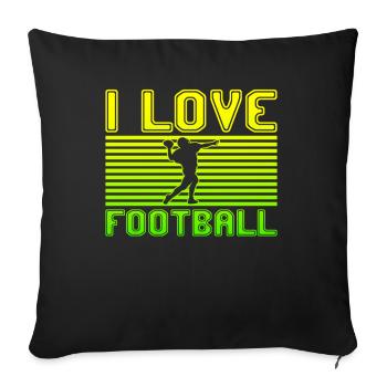 J’adore le football - Housse de coussin décorative 45 x 45 cm - noir - Devant