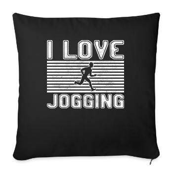 I love jogging - Sofakissenbezug 45 x 45 cm - Schwarz - Vorne