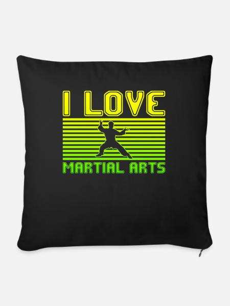 I love martial arts - Sofakissenbezug 45 x 45 cm - Schwarz