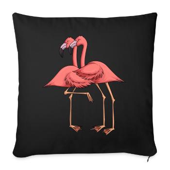 Flamingo Kids Women Girls - Sofa pillowcase 17,3'' x 17,3'' (45 x 45 cm) - black - Front